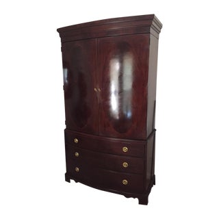 Traditional Bow-Front Mahogany Armoire For Sale