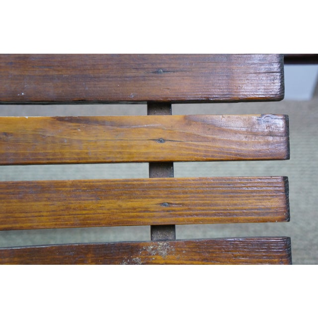 Mid Century Slatted Oak & Iron Snow Sled Sleigh Pull Tow Toboggan Sledge 34" For Sale - Image 12 of 18