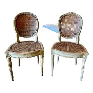 Pair of French Louis XVI Side Chairs For Sale
