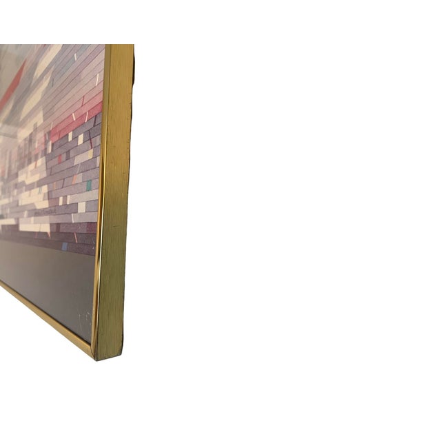 Vintage 1984 Los Angeles Olympics Framed Poster Postmodern Art Brass 1980s Stars in Motion Moshe Elimelech. For Sale - Image 9 of 9