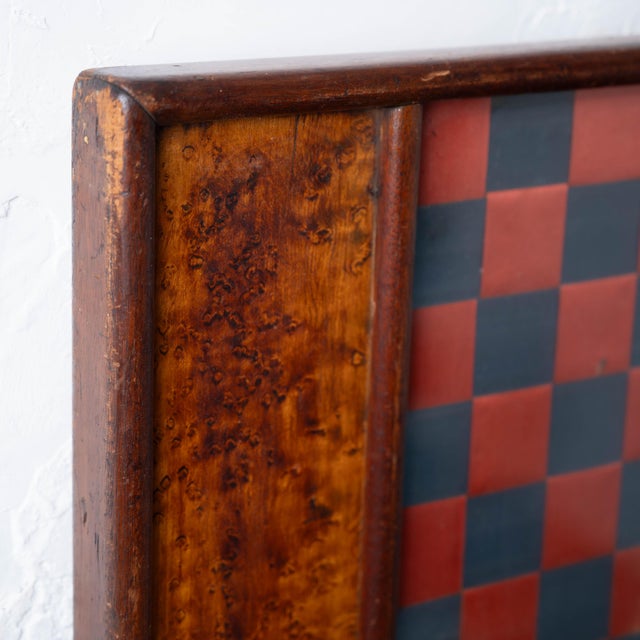 American Folk Art Silk Woven Birdseye Maple Chess & Checkers Board, c.1880 For Sale In Savannah - Image 6 of 7