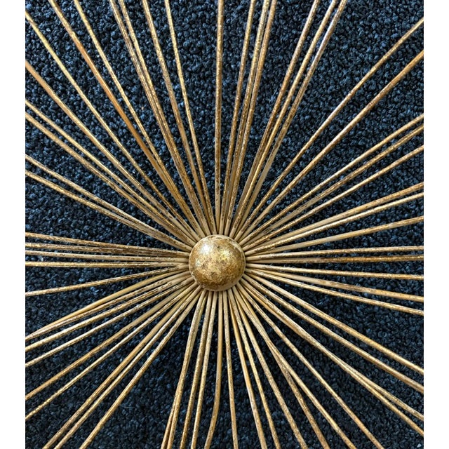 Mid-Century Modern Mid Century Brass Sunburst Wall Sculpture For Sale - Image 3 of 6