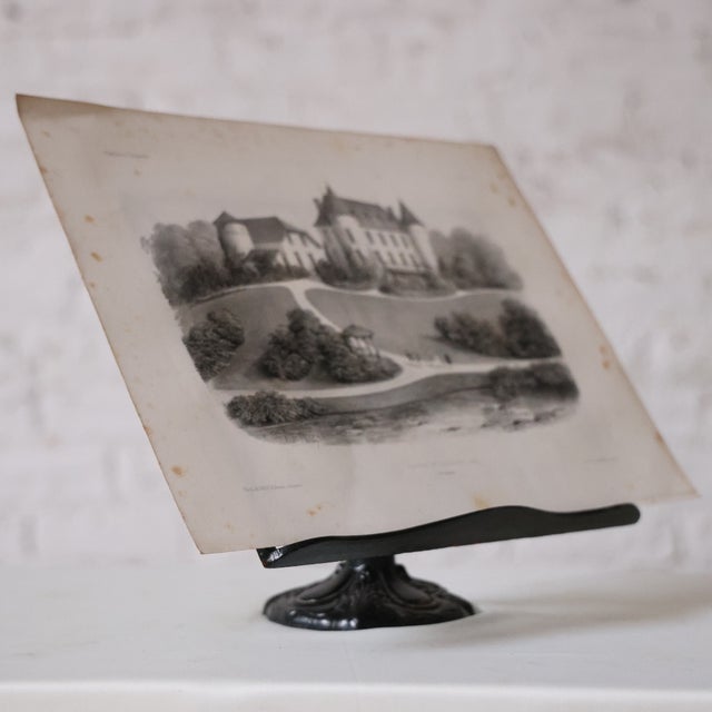 19th Century French Black Iron Tabletop Music Stand For Sale - Image 4 of 4