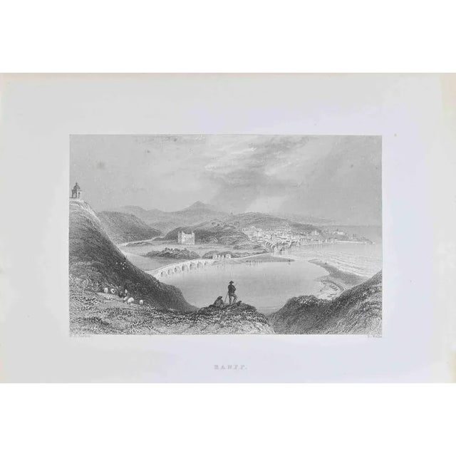 Banff is a lithograph on paper realized by the artist W.H. Bartlett . Signed on the plate on the lower left. Titled on the...