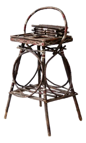 Antique Adrinodack Twig Side Table