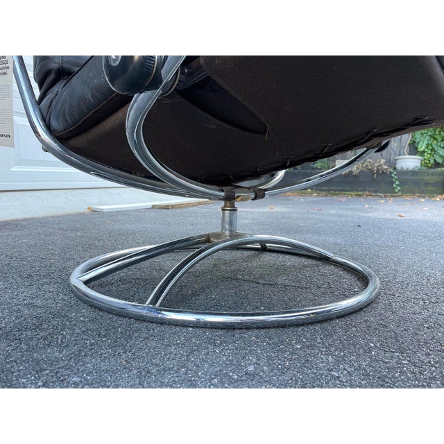 1990s Vintage Ekornes Stressless Black Leather Recliner Chair with