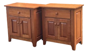 Late 20th Century Solid Cherry Shaker Style Nightstands- A Pair