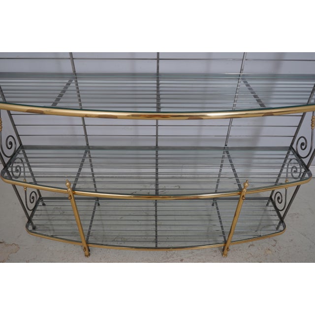 French Country Charleston Forge French Country Style Large Wrought Iron Bakers Rack For Sale - Image 3 of 13