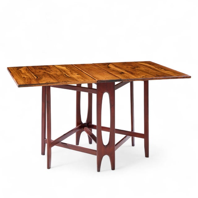 Bendt Winge Mid Century Norwegian Rosewood Drop-Leaf Rosewood Dining Table - Pair For Sale - Image 9 of 17