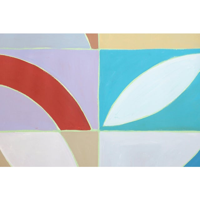 2026, Color Field Bauhaus Triptych of Modernist Floral Axis, Modern Painting on Watercolor Paper by Natalia Roman For Sale - Image 9 of 11