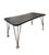Extraordinary dining or work table, Danish design. Rectangular profile with rounded corners and a certain retracted...