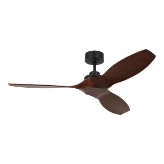 Visual Comfort Fan Collins 52" Ceiling Fan in Midnight Black and Dark Walnut For Sale