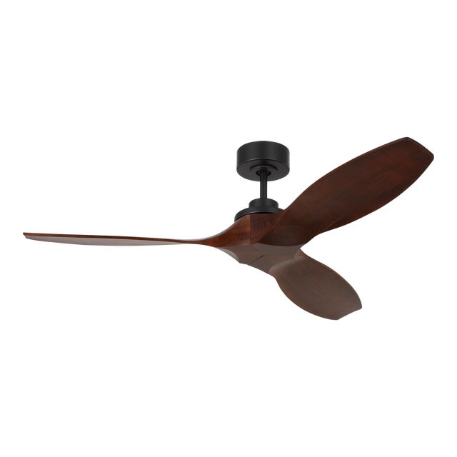 Visual Comfort Fan Collins 52" Ceiling Fan in Midnight Black and Dark Walnut For Sale