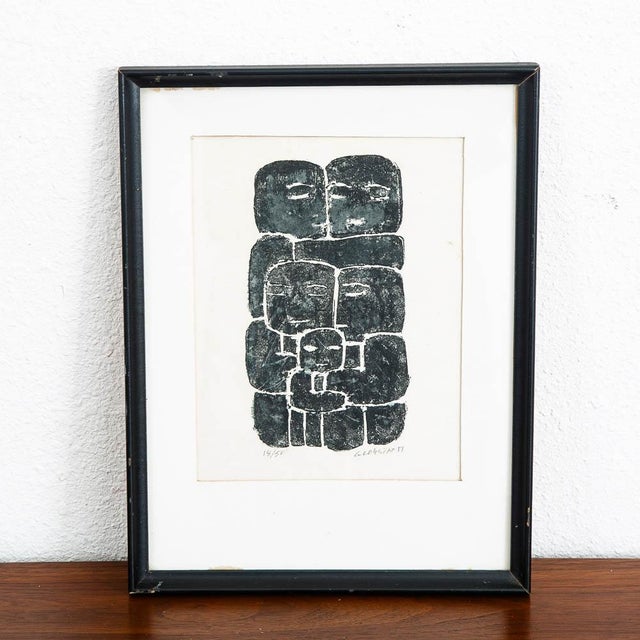 Artist: George Constant Block Print on Paper Untitled Numbered 18/50 Date: C 1950s Size: 9.75 x 12.75 Signed on bottom...