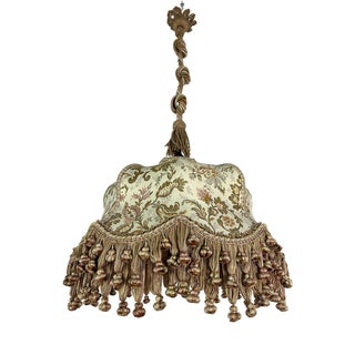 Mid-Century Italian Fabric and Rope Chandelier, 1960s For Sale