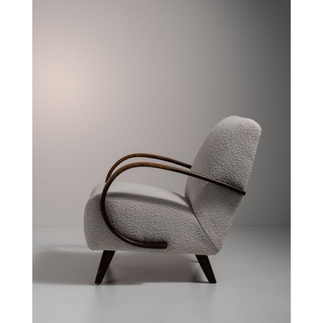 Mid 20th Century Jindřich Halabala Gray Wood Club Chairs For Sale - Image 4 of 11