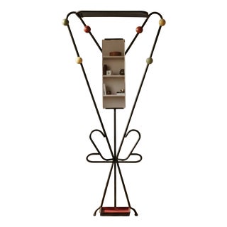 Vintage Coat Rack in Black Metal by Roger Feraud, 1970s For Sale