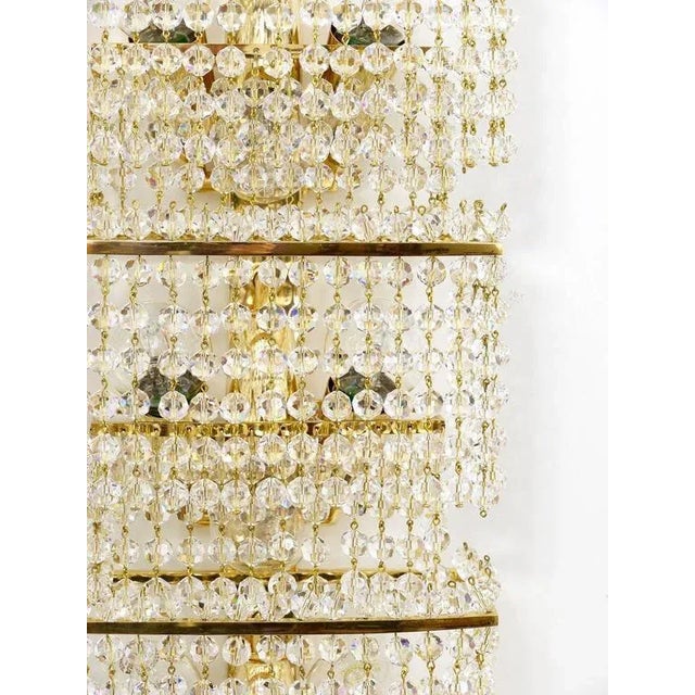 Large Square Gold-Plated Crystal and Brass Sconce by Lobmeyr, Austria, 1970s For Sale - Image 10 of 11