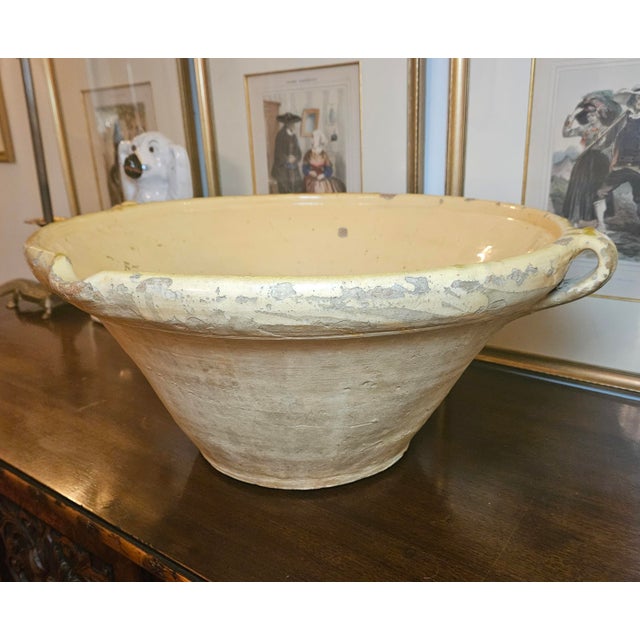 Mid 19th Century A Monumental 19th Century French Tian Bowel With 2 Loop Handles and Beautiful Poor Spout For Sale - Image 5 of 18