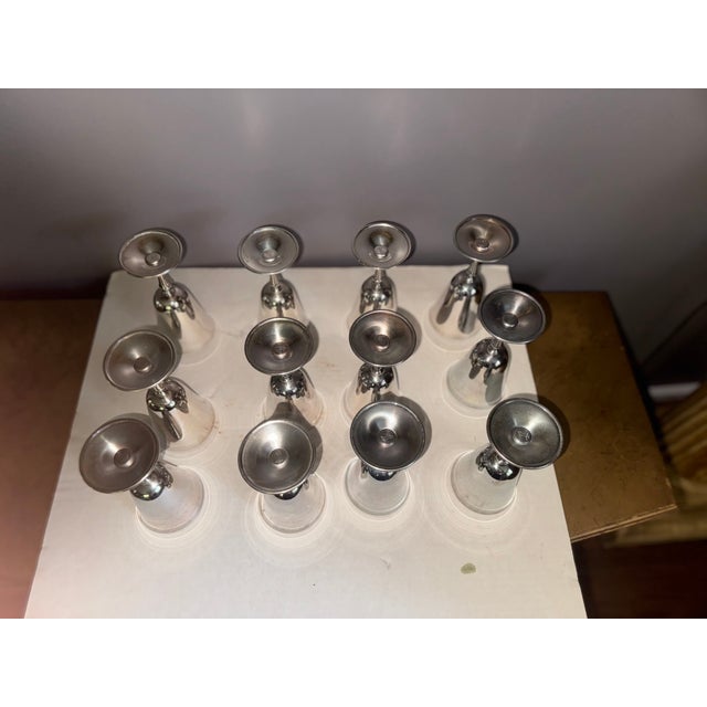 Metal Vintage e.l. De Uberti Dul1 Silverplate Goblets Made in Italy Set of 12 For Sale - Image 7 of 15