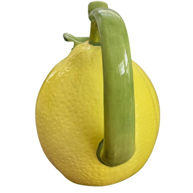 1970s Vintage Italian Majolica Lemon Pitcher – Sea Urchin Texture, Coastal Mediterranean Decor, Sculptural Ceramic Jug, Amalfi Style For Sale - Image 5 of 9