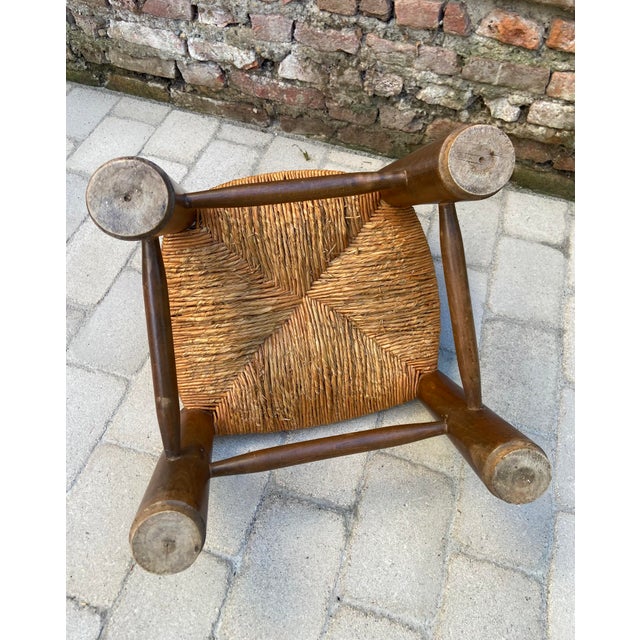 Wood Low Brutalist Chairs in Oak and Straw attributed to Charles Dudouyt, France, 1940s, Set of 2 For Sale - Image 7 of 10