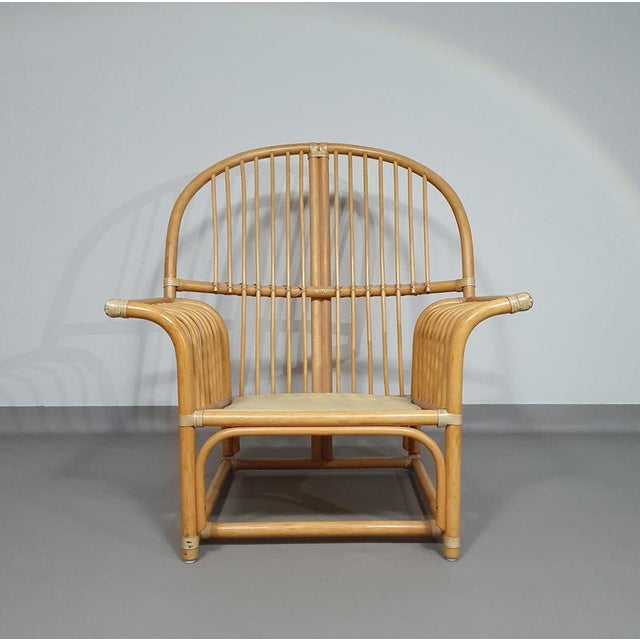 Rattan Bamboo Lounge Chair, 1970s For Sale - Image 12 of 18