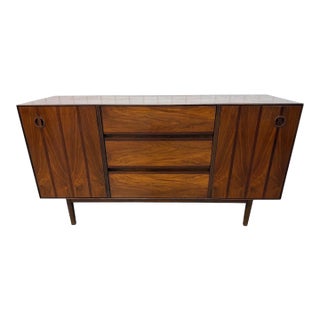 Mid-Century Modern Stanley Walnut Sideboard - Refinished! For Sale