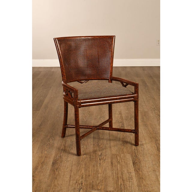 Ficks Reed Ficks Reed Set of Four Woven Rattan Dining Chairs For Sale - Image 4 of 18