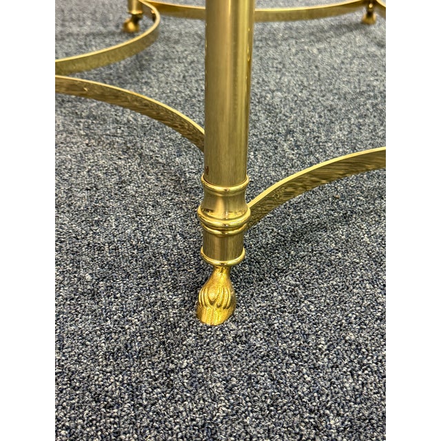 Vintage Labarge Hexagonal Brass and Glass Coffee Table For Sale - Image 9 of 10