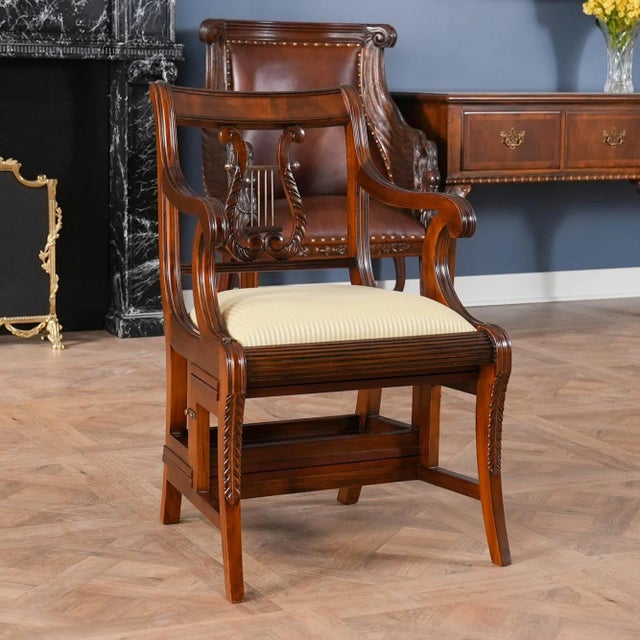Traditional 21st Century Mahogany Library Chair For Sale - Image 3 of 12