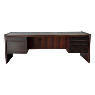Rosewood Double-Pedestal Executive Desk With 5 Drawers Danish Mid-Century Modern 1970s For Sale