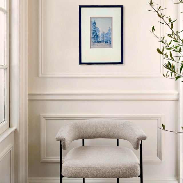 This original aquatint etching by Hans Figura depicts Graben Street in Vienna, Austria, with the iconic Column of Pest...