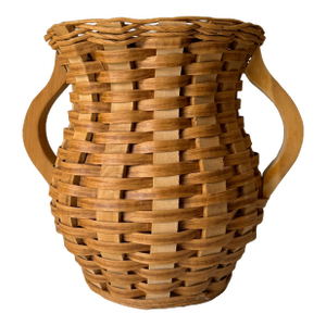 Vintage Oversized Woven Double Handled Floor Vase