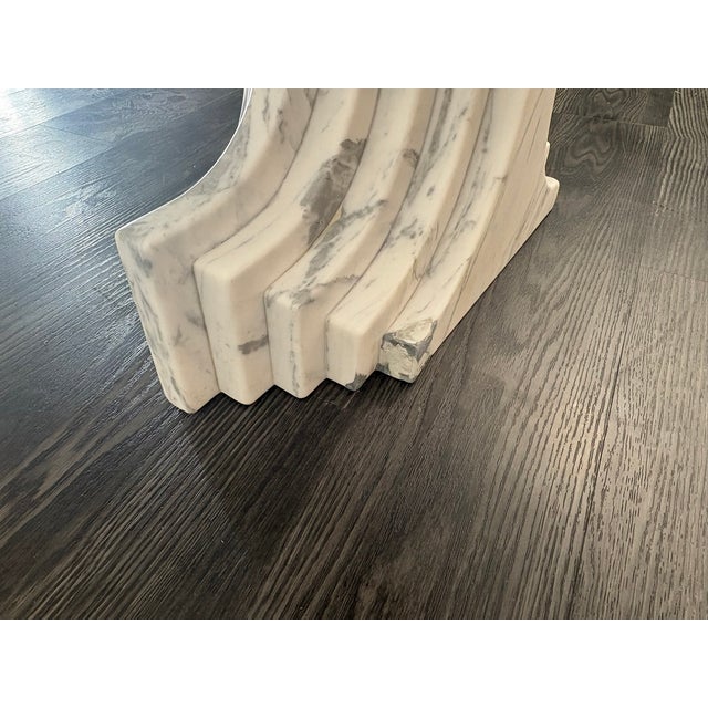 Rh Restoration Hardware Strada Bistro & Entry Table | Italian Arabescato Marble For Sale - Image 18 of 18