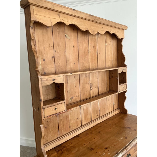 Early 20th Century Vintage Primitive Pine Hutch For Sale - Image 5 of 12