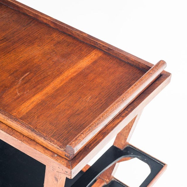 Vintage Oak Bar Cart with Pull-Out Tray, France, 1950s For Sale - Image 13 of 14