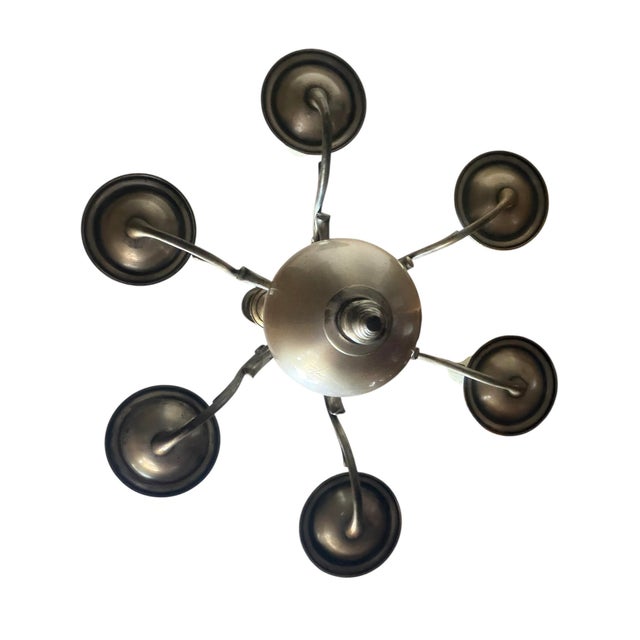 Vintage Silverplate Georgian Chandelier For Sale - Image 9 of 9