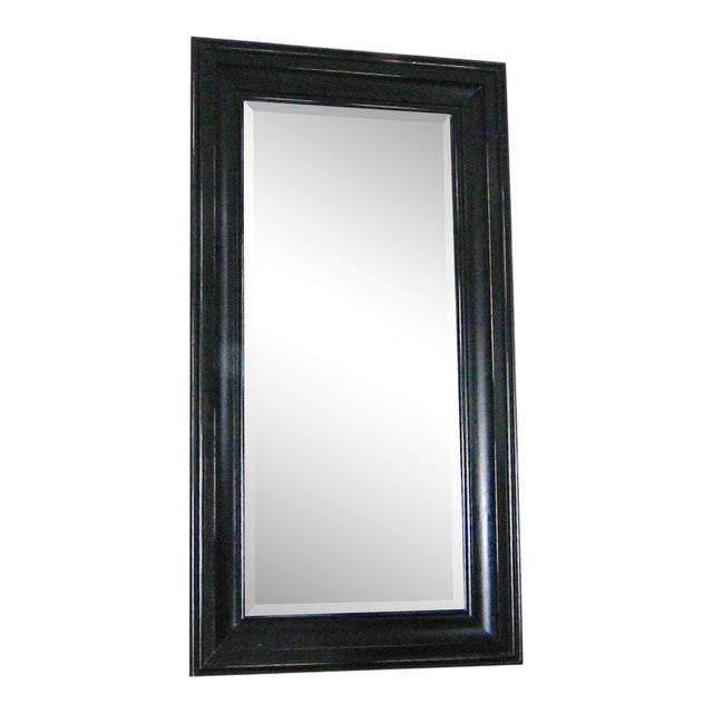 Pottery Barn Solano Dark Wood Beveled Glass Floor Mirror Chairish