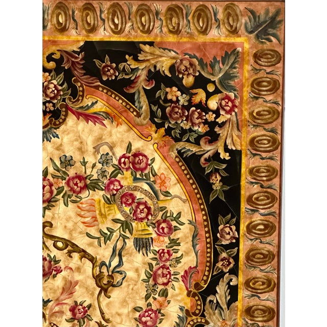 Richly detailed and hand-painted, this decorative wall panel by Maitland-Smith uses trompe-l’œil painting to recreate the...