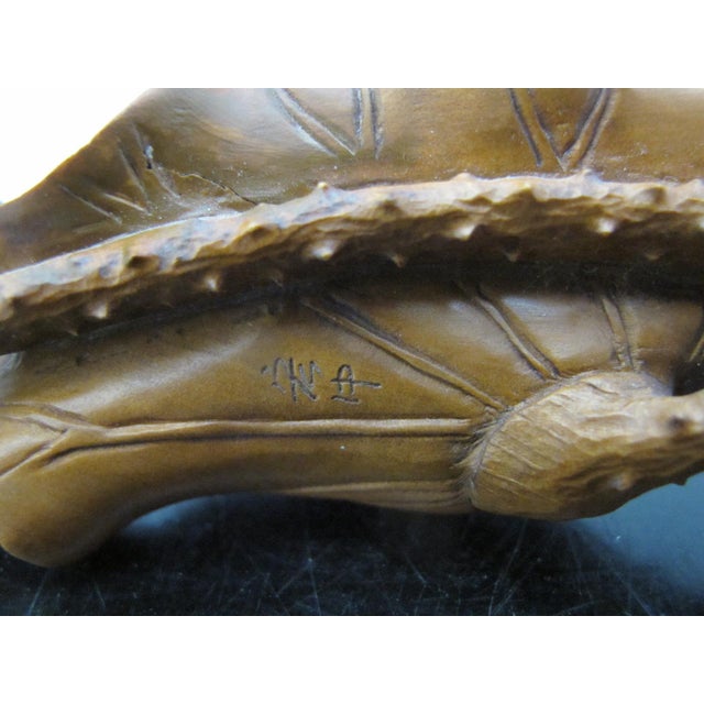 Brown Chinese Hand Carved Boxwood Wood Lotus Ruyi Scepter With Small Fish on Pods For Sale - Image 8 of 8