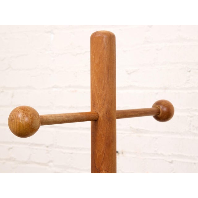 Burnt Orange Mid 20th Century Danish Teak Coat Rack For Sale - Image 8 of 8