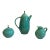 1940s Royal Haeger Green Ceramic Coffee Set - Three Pieces For Sale