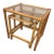 Vintage MCM Boho Rattan Bamboo Glass Wicker Nesting Tables For Sale