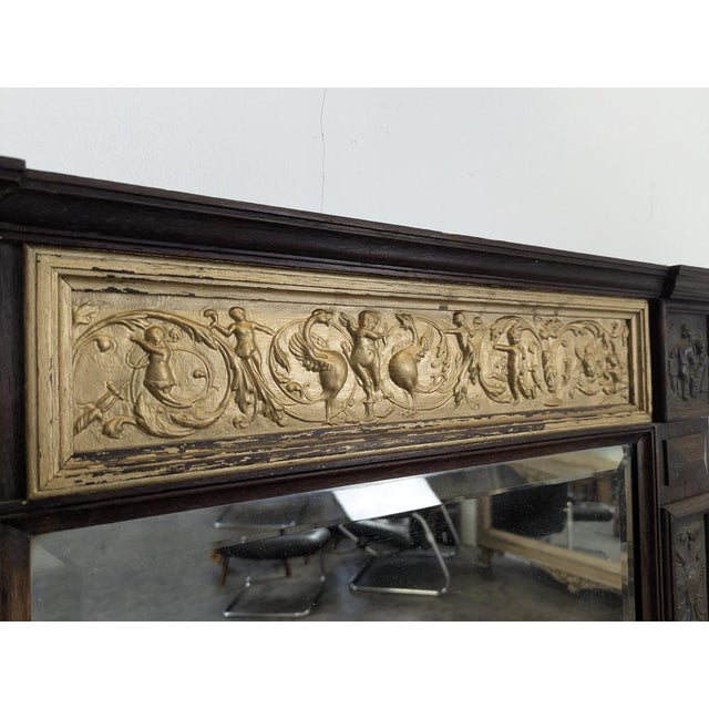 Renaissance Mirror in Wood and Copper For Sale - Image 4 of 10