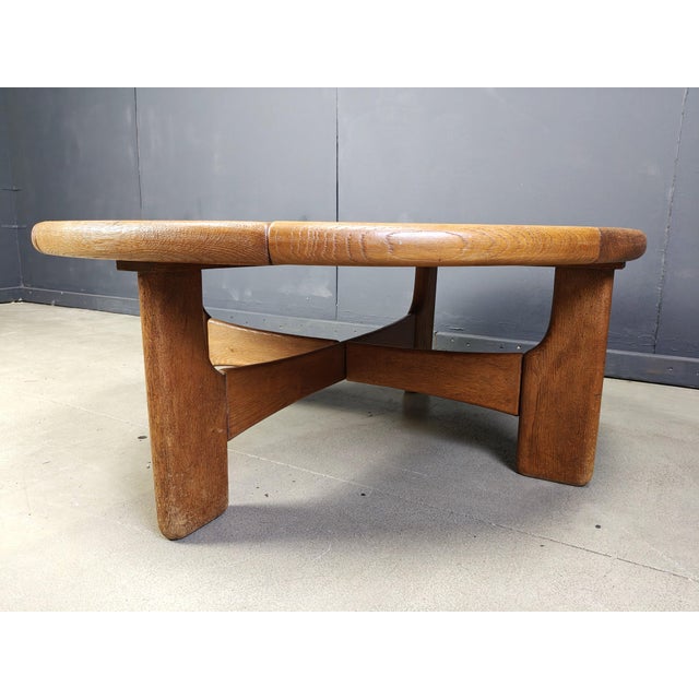 1960s Danish Round Oak Coffee Table, 1960s For Sale - Image 5 of 9