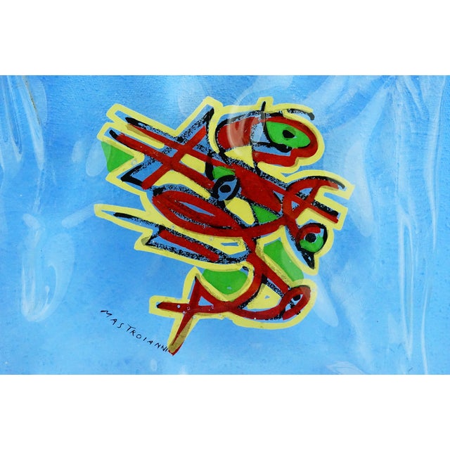 20th Century Art Glass Plaque with High-Fired Geometric Decoration by Umberto Mastroianni, 1980s For Sale - Image 6 of 16