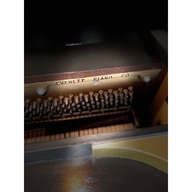 Charcoal 1957 Stunning Custom Charcoal & Gold Everett Piano | Mid-Century / Hollywood Statement Piece For Sale - Image 8 of 9