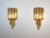 Fantastic pair of vintage Murano wall sconce made by 16 Murano crystal prism (quadriedri) for each applique in a chrome...