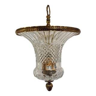 Myran Allan Luxury Lighting Italian Hand Cut Leaded Crystal Bronze Pendant Light For Sale